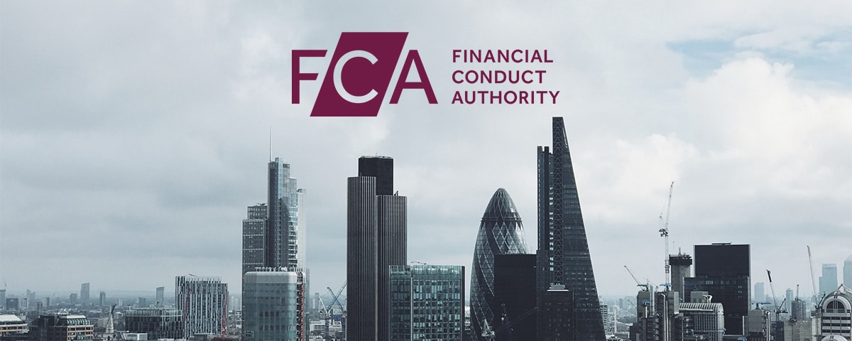 London CBD skyline with the FCA logo above